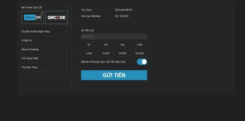 Hướng dẫn nạp tiền W88 với tiền ảo